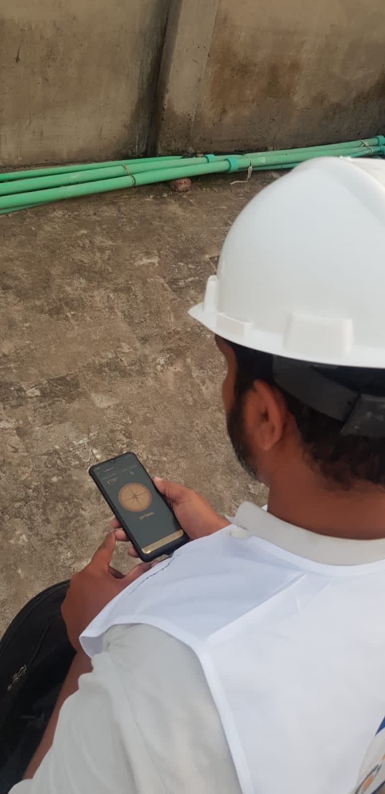 Engineer using compass app