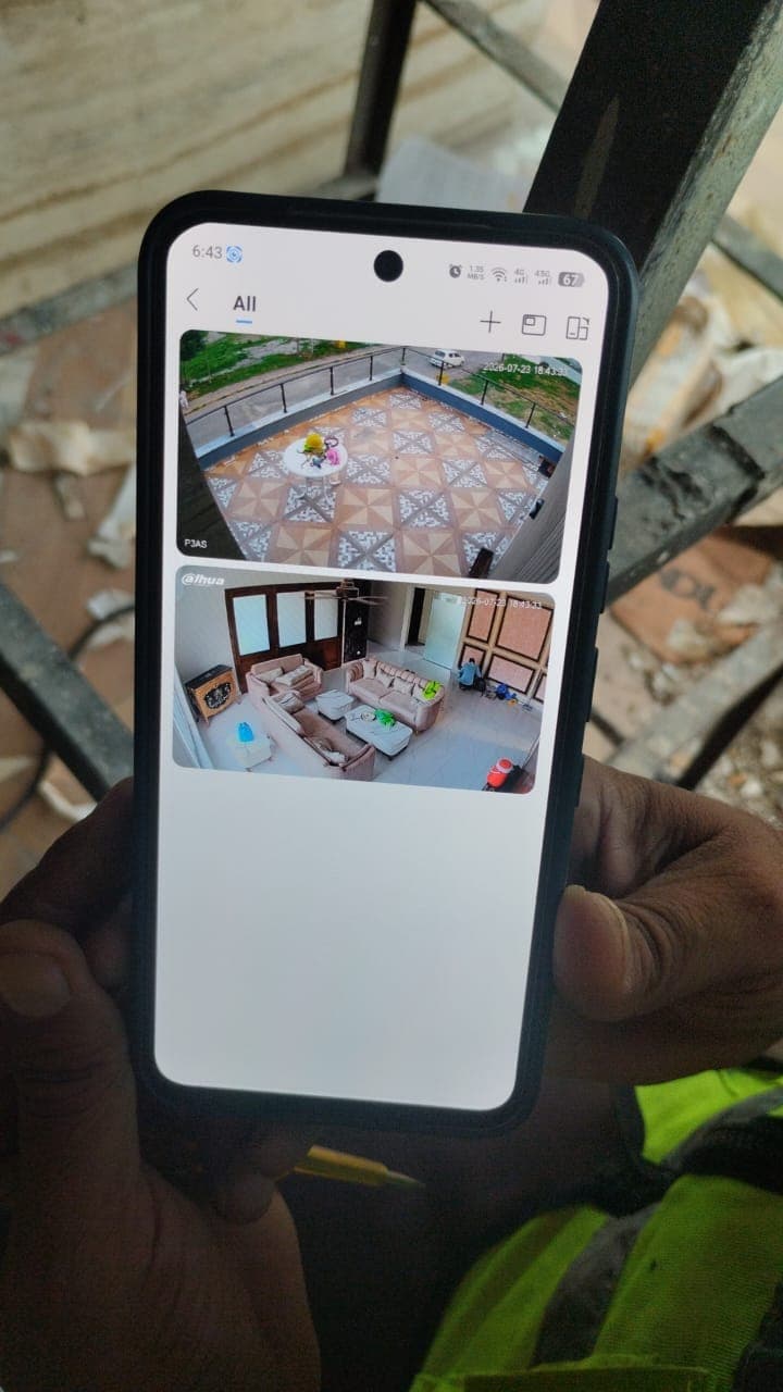 CCTV feeds checked through a mobile monitoring application