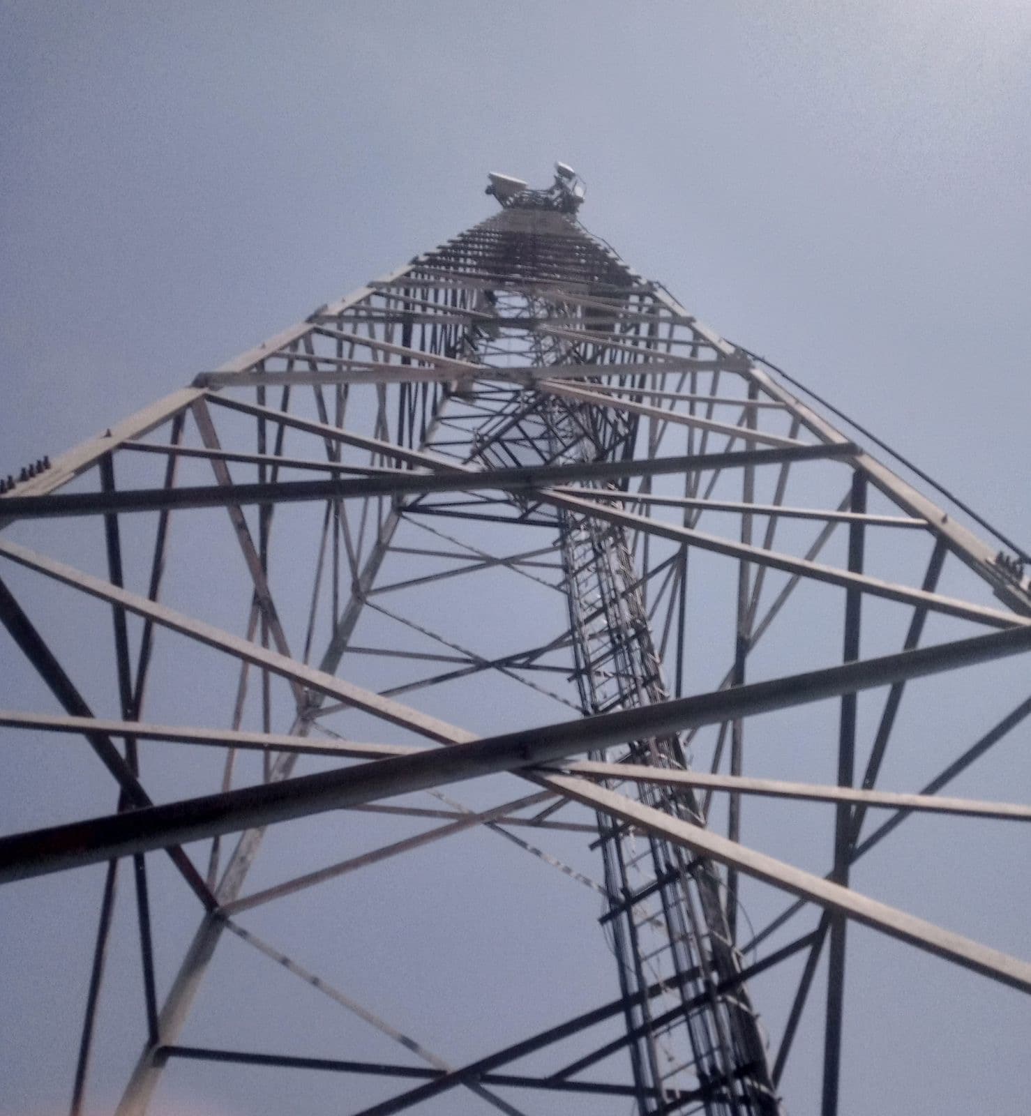 Telecom tower upward view